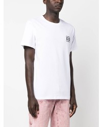 weißes bedrucktes T-Shirt mit einem Rundhalsausschnitt von Loewe