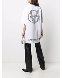 weißes bedrucktes T-Shirt mit einem Rundhalsausschnitt von Vetements