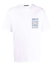 weißes bedrucktes T-Shirt mit einem Rundhalsausschnitt von Andersson Bell
