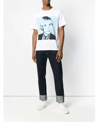 weißes bedrucktes T-Shirt mit einem Rundhalsausschnitt von Calvin Klein Jeans