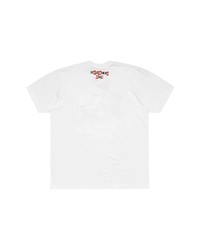 weißes bedrucktes T-Shirt mit einem Rundhalsausschnitt von Supreme