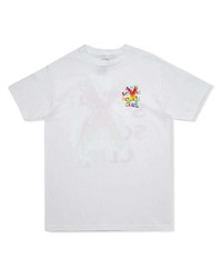 weißes bedrucktes T-Shirt mit einem Rundhalsausschnitt von Anti Social Social Club