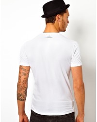 weißes bedrucktes T-Shirt mit einem Rundhalsausschnitt von Antony Morato