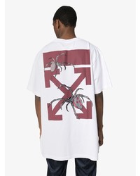 weißes bedrucktes T-Shirt mit einem Rundhalsausschnitt von Off-White