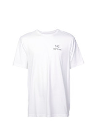 weißes bedrucktes T-Shirt mit einem Rundhalsausschnitt von Arc'teryx