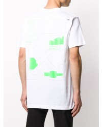 weißes bedrucktes T-Shirt mit einem Rundhalsausschnitt von Off-White