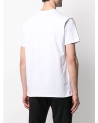 weißes bedrucktes T-Shirt mit einem Rundhalsausschnitt von Fay