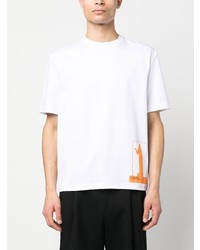 weißes bedrucktes T-Shirt mit einem Rundhalsausschnitt von Lanvin