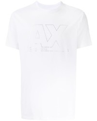 weißes bedrucktes T-Shirt mit einem Rundhalsausschnitt von Armani Exchange