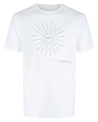 weißes bedrucktes T-Shirt mit einem Rundhalsausschnitt von Armani Exchange