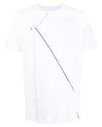 weißes bedrucktes T-Shirt mit einem Rundhalsausschnitt von Armani Exchange