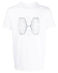 weißes bedrucktes T-Shirt mit einem Rundhalsausschnitt von Armani Exchange