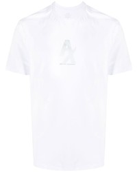 weißes bedrucktes T-Shirt mit einem Rundhalsausschnitt von Armani Exchange