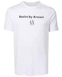 weißes bedrucktes T-Shirt mit einem Rundhalsausschnitt von Armani Exchange