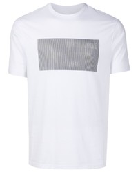 weißes bedrucktes T-Shirt mit einem Rundhalsausschnitt von Armani Exchange