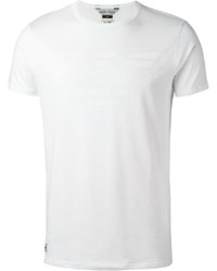 weißes bedrucktes T-Shirt mit einem Rundhalsausschnitt von Armani Jeans