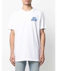 weißes bedrucktes T-Shirt mit einem Rundhalsausschnitt von Off-White