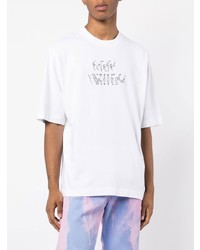 weißes bedrucktes T-Shirt mit einem Rundhalsausschnitt von Off-White