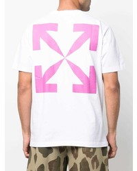 weißes bedrucktes T-Shirt mit einem Rundhalsausschnitt von Off-White