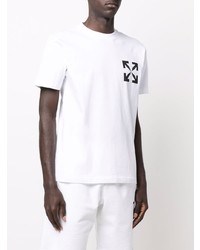 weißes bedrucktes T-Shirt mit einem Rundhalsausschnitt von Off-White