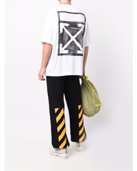 weißes bedrucktes T-Shirt mit einem Rundhalsausschnitt von Off-White