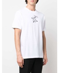 weißes bedrucktes T-Shirt mit einem Rundhalsausschnitt von Off-White