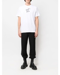 weißes bedrucktes T-Shirt mit einem Rundhalsausschnitt von Off-White