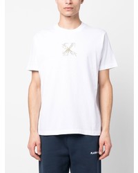 weißes bedrucktes T-Shirt mit einem Rundhalsausschnitt von Off-White