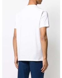 weißes bedrucktes T-Shirt mit einem Rundhalsausschnitt von Ralph Lauren Purple Label
