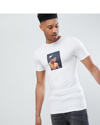 weißes bedrucktes T-Shirt mit einem Rundhalsausschnitt von ASOS DESIGN