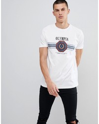 weißes bedrucktes T-Shirt mit einem Rundhalsausschnitt von ASOS DESIGN