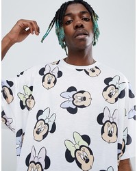 weißes bedrucktes T-Shirt mit einem Rundhalsausschnitt von ASOS DESIGN