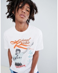 weißes bedrucktes T-Shirt mit einem Rundhalsausschnitt von ASOS DESIGN