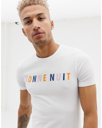 weißes bedrucktes T-Shirt mit einem Rundhalsausschnitt von ASOS DESIGN