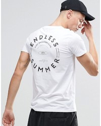 weißes bedrucktes T-Shirt mit einem Rundhalsausschnitt von Asos