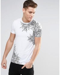 weißes bedrucktes T-Shirt mit einem Rundhalsausschnitt von Asos