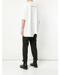 weißes bedrucktes T-Shirt mit einem Rundhalsausschnitt von Bmuet(Te)
