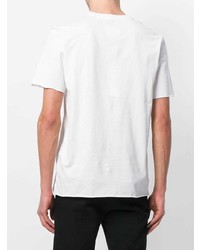 weißes bedrucktes T-Shirt mit einem Rundhalsausschnitt von Maison Margiela