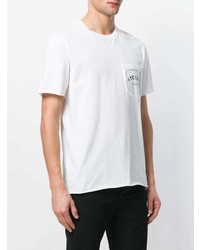 weißes bedrucktes T-Shirt mit einem Rundhalsausschnitt von Maison Margiela