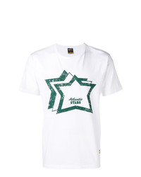 weißes bedrucktes T-Shirt mit einem Rundhalsausschnitt von atlantic stars