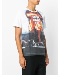 weißes bedrucktes T-Shirt mit einem Rundhalsausschnitt von Tim Coppens