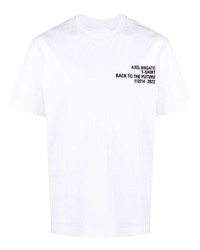 weißes bedrucktes T-Shirt mit einem Rundhalsausschnitt von Axel Arigato