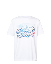 weißes bedrucktes T-Shirt mit einem Rundhalsausschnitt von Aztech Mountain