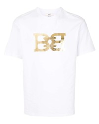 weißes bedrucktes T-Shirt mit einem Rundhalsausschnitt von Bally