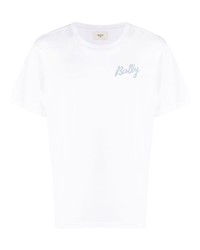 weißes bedrucktes T-Shirt mit einem Rundhalsausschnitt von Bally