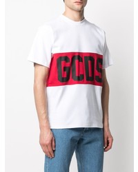 weißes bedrucktes T-Shirt mit einem Rundhalsausschnitt von Gcds