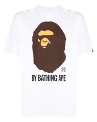 weißes bedrucktes T-Shirt mit einem Rundhalsausschnitt von BAPE BLACK *A BATHING APE®