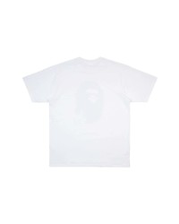 weißes bedrucktes T-Shirt mit einem Rundhalsausschnitt von A Bathing Ape