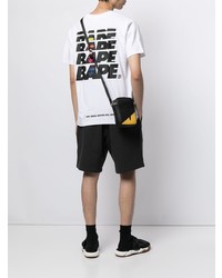 weißes bedrucktes T-Shirt mit einem Rundhalsausschnitt von A Bathing Ape