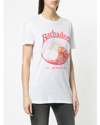 weißes bedrucktes T-Shirt mit einem Rundhalsausschnitt von Zoe Karssen